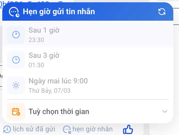 Chọn thời gian gửi tin nhắn