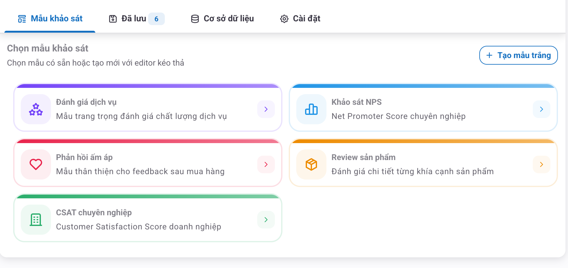 Mẫu khảo sát có sẵn